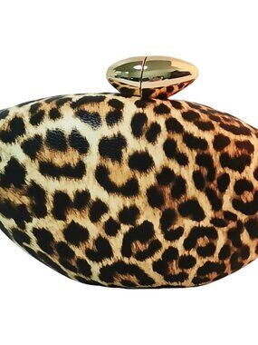 Women Leopared Leather Handbag Detachable Crossbody Shoulder Evening Wedding Bag